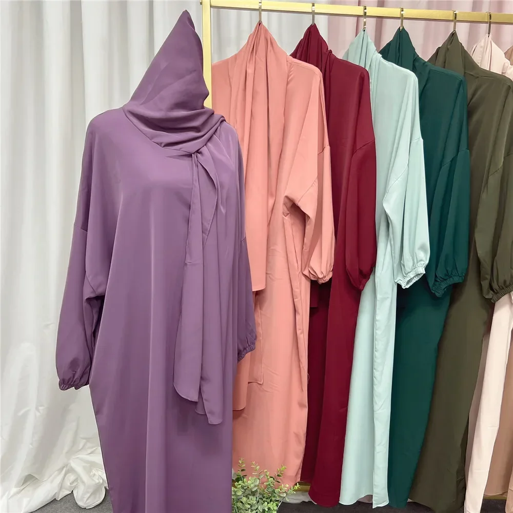 

Ramadan Muslim Women Abayas Djellaba Hijab Modest Dresses Prayer Loose Dubai Turkey Arabic Islamic Robe Jalabiya Clothing Caftan