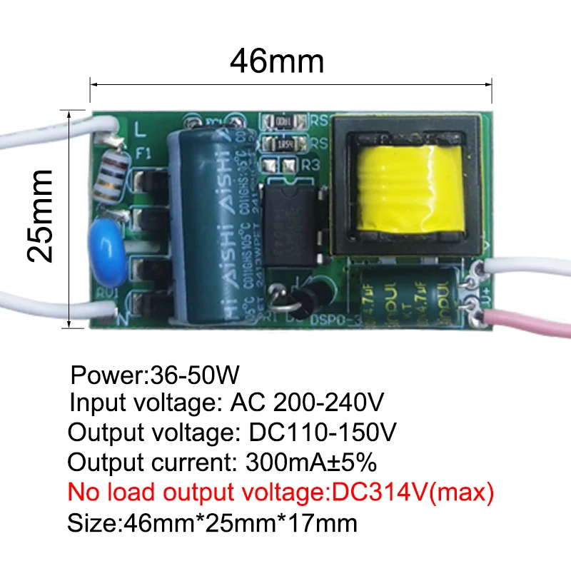 8-24w 18-36w 36-50w LED Driver Transformer power supply Adapter 280mA-300mA LED Non-Isolated  Constant Current Driver Power Unit