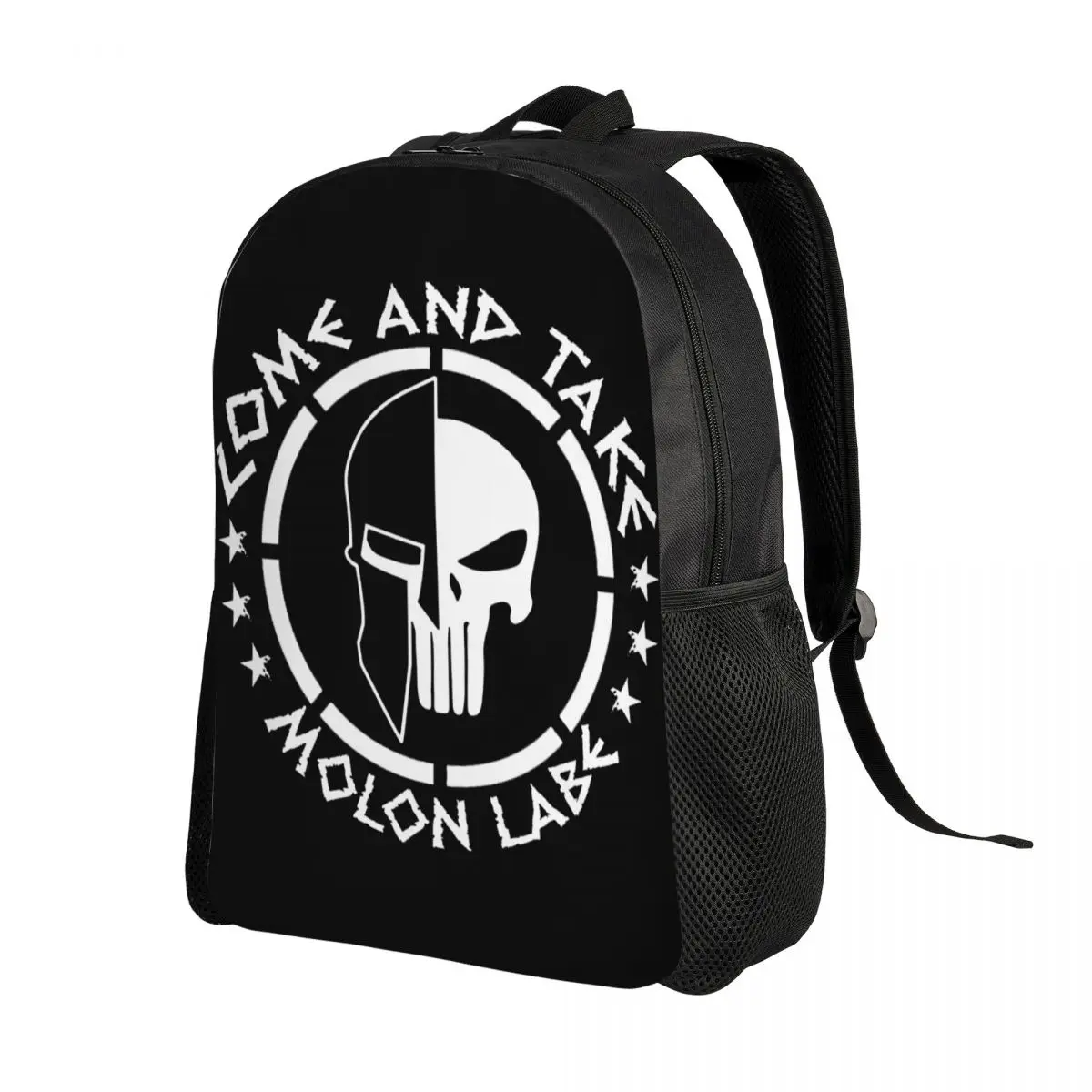 Customized Sparta Molon Labe Spartan Skull Backpack Men Women Basic Bookbag for College School Bags