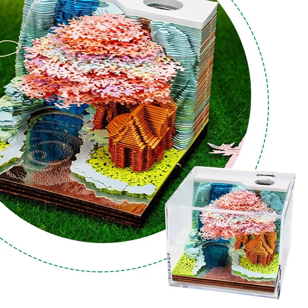 3d Notepad Flower Fruit Mountain Tree House Three-dimensional Pad Memo Accessories Gift Paper Desk Birthday Notes Kawaii M0t8