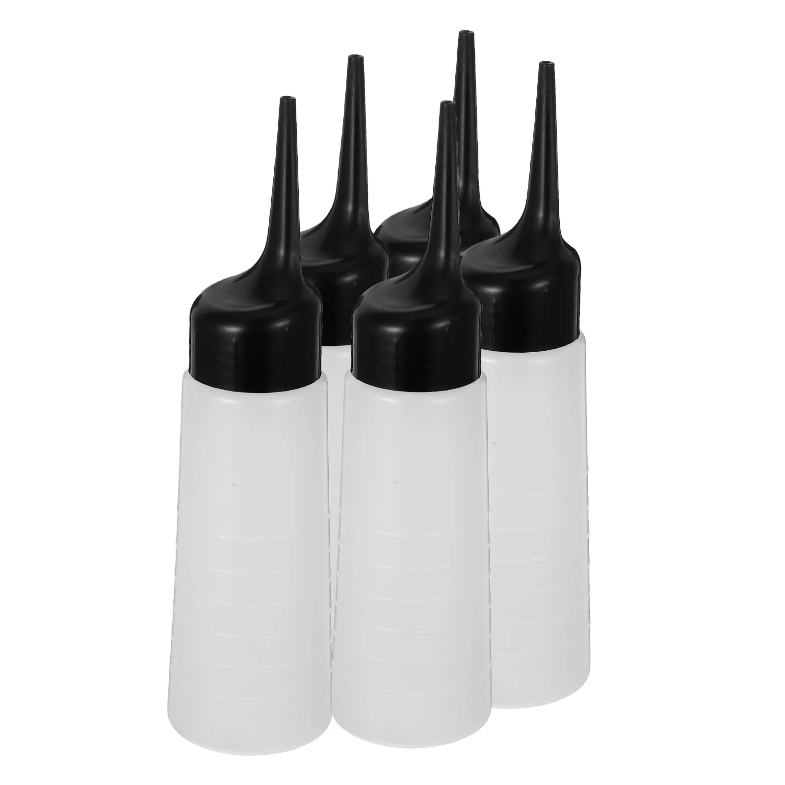 

5Pcs Plastic Squeeze Bottle Hair Dye Applicator Shampoo Mixing Bottle Hair Oil Application Tool Clear Angled Tip Refillable