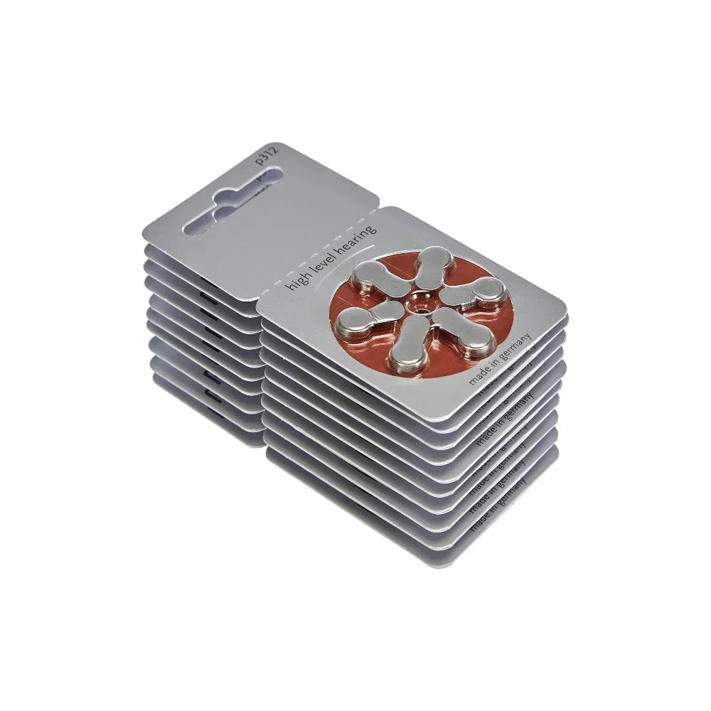 1.45V 60pcs Zinc P312 Hearing Aid Battery