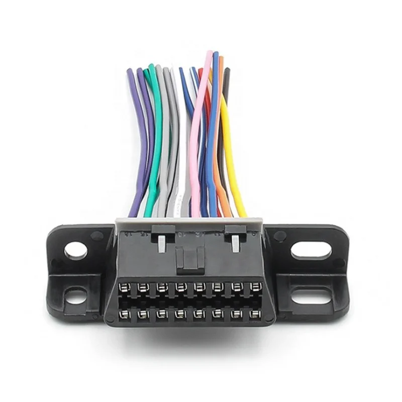 Universal 16 Pin J1962F OBD2 Female to Male DIY Fixed Harness Adapter Connector Plug Dash Port Cable