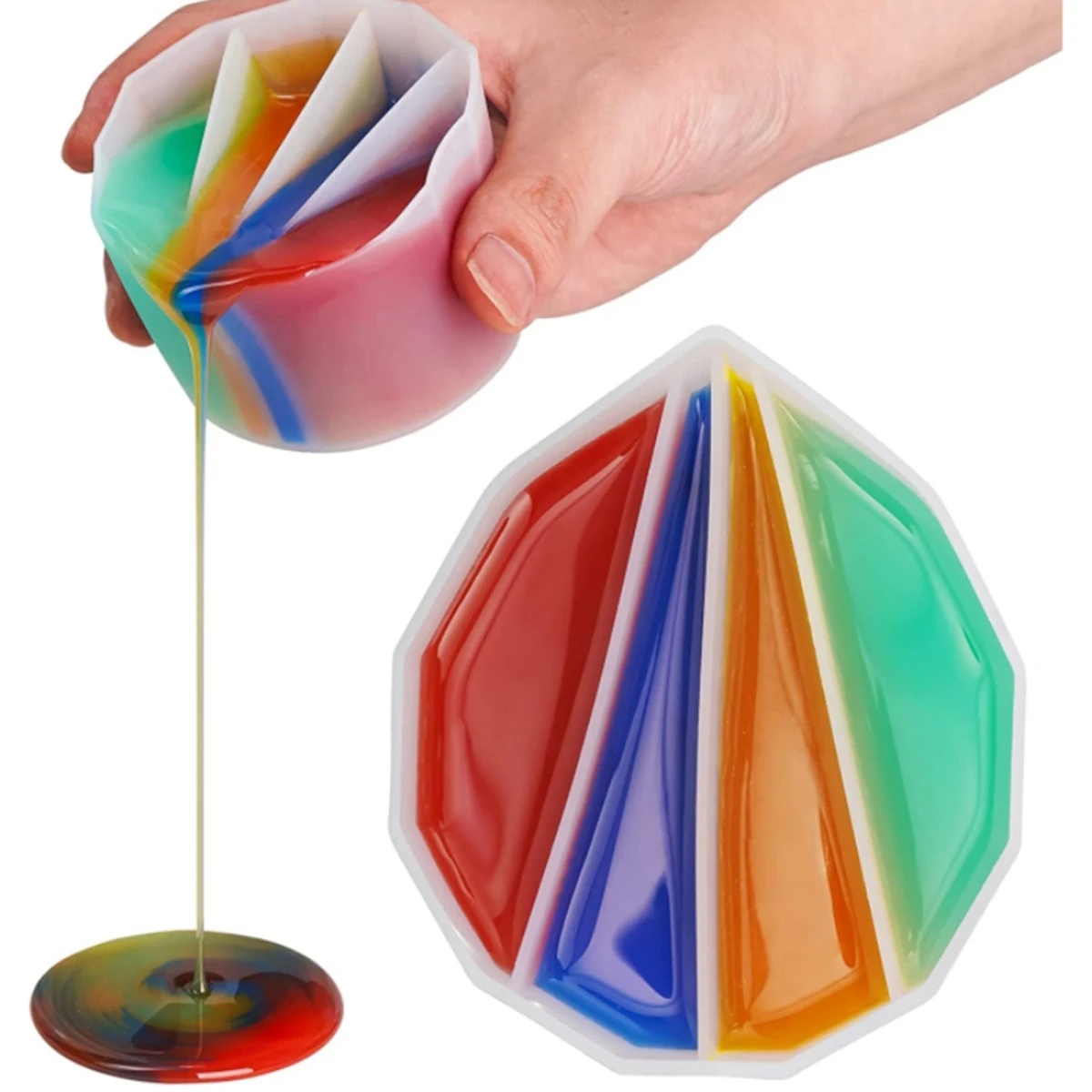 Farbmischung Split Cup zum Ausgießen von Farbe DIY handgemachte Flüssigkeit Bär Kristall Tropf Silikonform Kunst