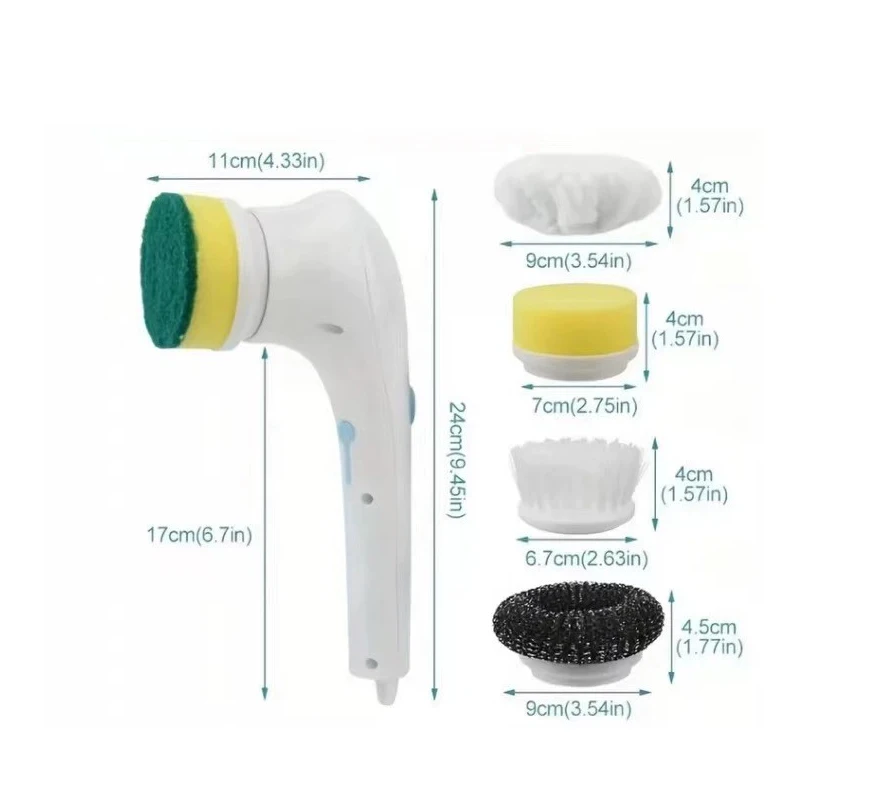5in 1電動クリーニングブラシ,USB充電,リビングルーム,バスルーム,壁,バスタブ,キッチン,食器洗い機,家庭用品