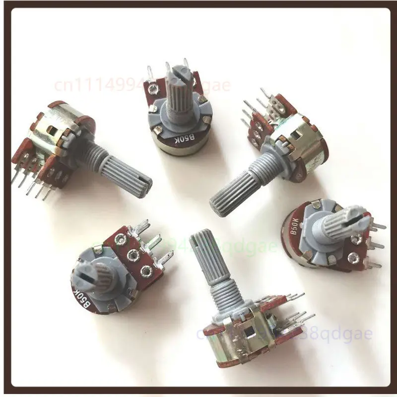 1PCS For 148 Type Dual Gang 6Pin Potentiometer B50K B503 Plastic Shaft Shaft Length 20MM Amplifier Volume Control Pot