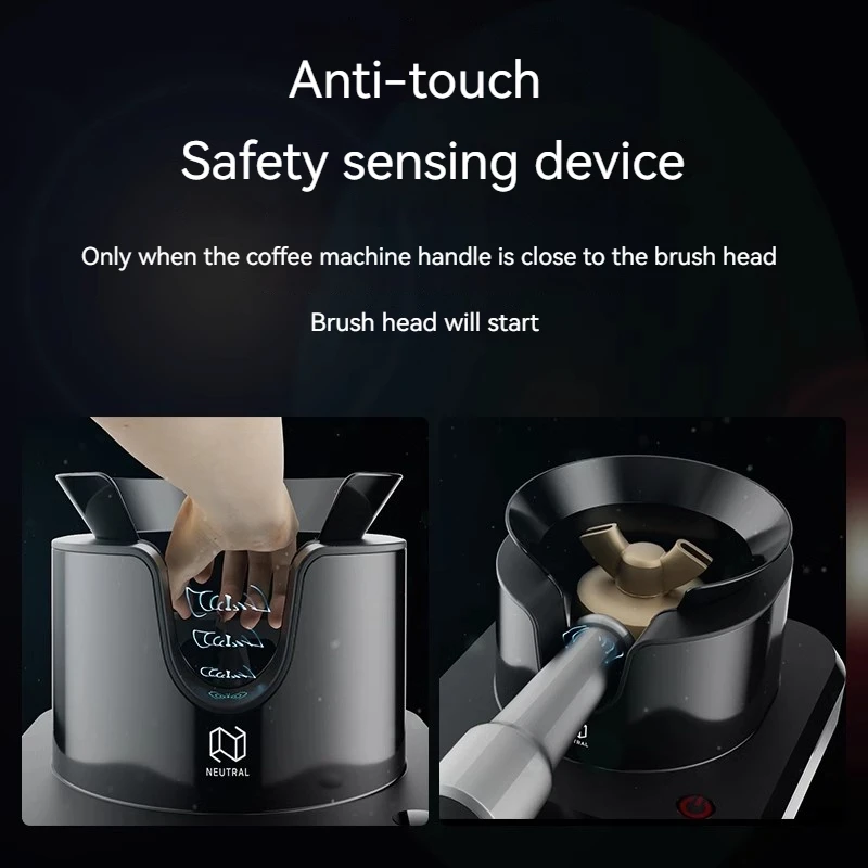 220V Electric Automatic Cleaner for Espresso Machine Handle Coffee Grounds Cleaning Machine with Brush Spin Cleaner Coffee image 6