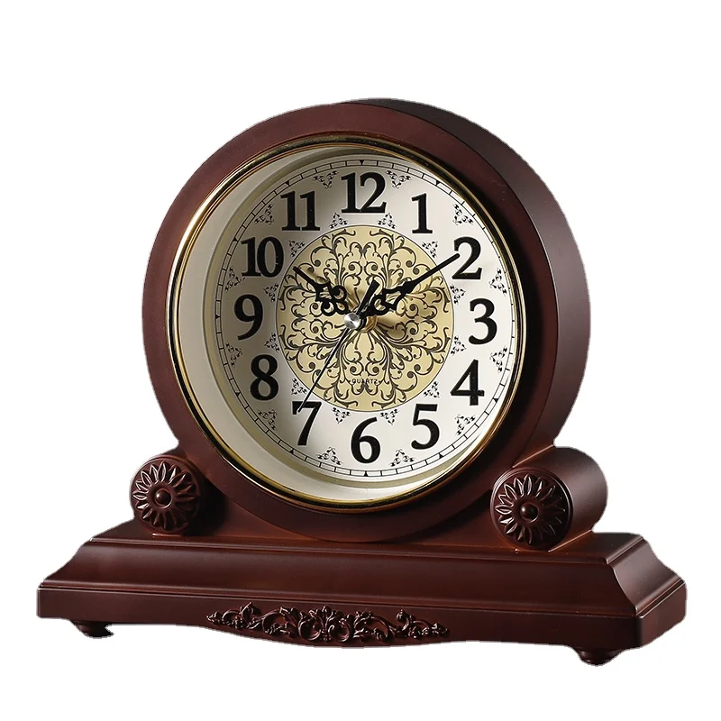 

Desktop Table Clock Retro Silent Watches Antiques Luxury Decor Desk Clocks Large Living Room Table Decoration Vintage Ornaments