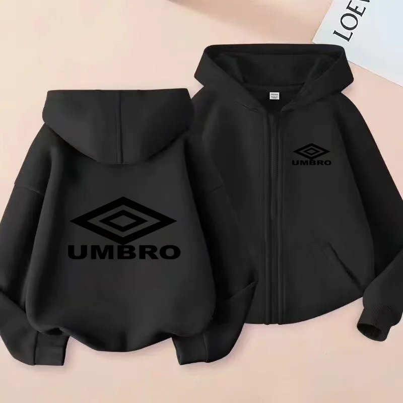 Kids Autumn Winter Zipper Style Cardigan Black Hoodie Sweatshirt Girls Boy 3-12Y Leisure Coat Sports Trendy Brand Print Clothing