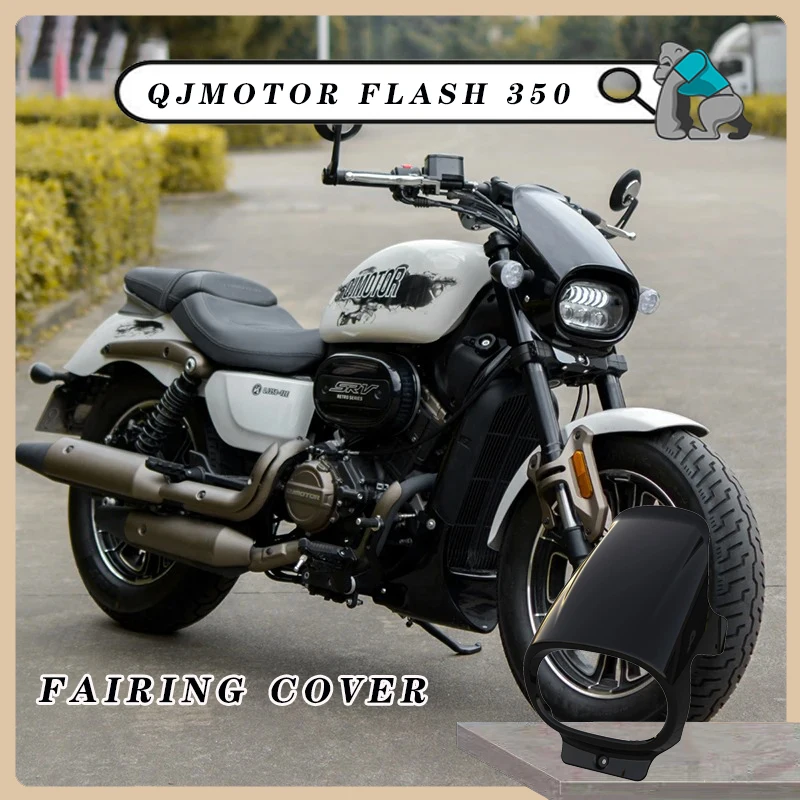 Motorcycle Fairing Kit ABS Front Cowl Headlight Headlamp Mask High Visibility Headlight Lamp for Enhanced for QJMOTOR Flash 350