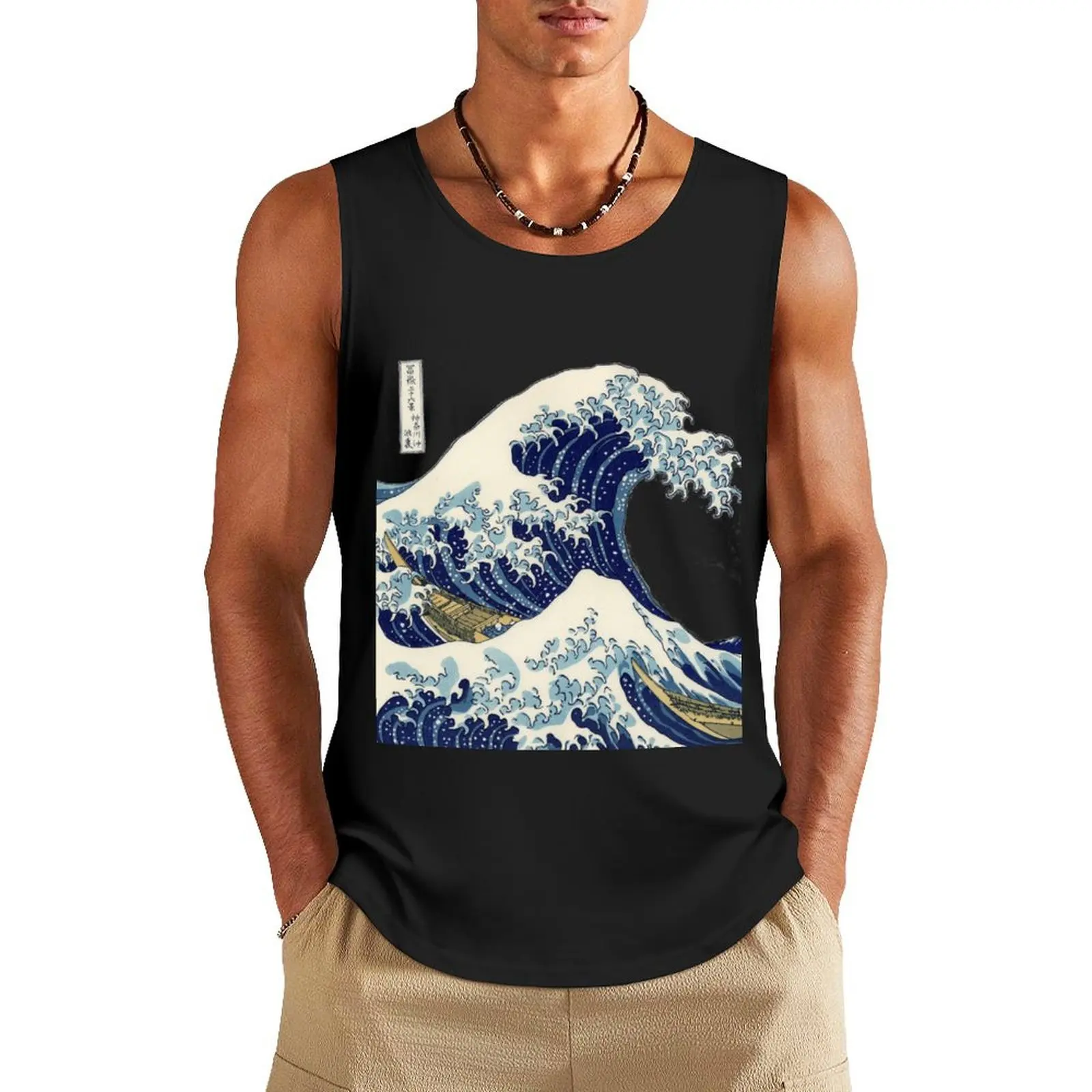 The Great Wave Off Kanagawa Transparent Tank Top T-shirt man Top summer