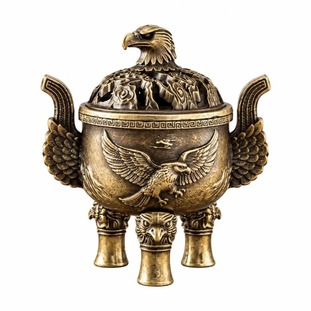 New Alloy Incense Burner Hollow Out 3/4 Legs Incense Accessories Chinese Style Animal Figurine Incense Holder Home Decoration