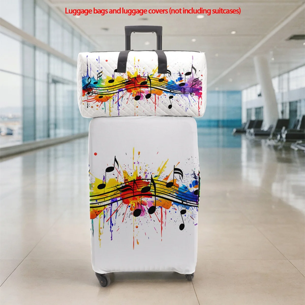 

2pc Foldable, large-capacity, lightweight, unisex travel sports luggage set with protective cover