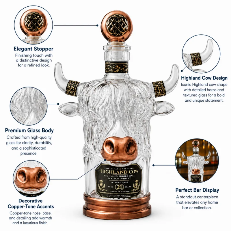 Highland Cow Shaped Glass Whis - Wine Beer And Spirits recensie en prijs