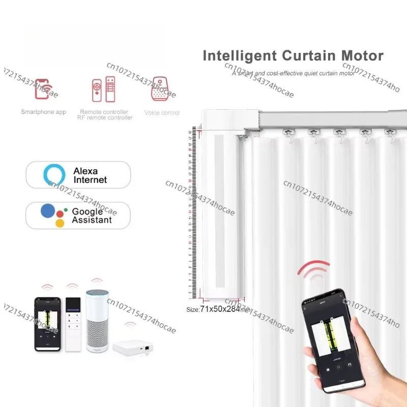100-240V Intelligent Electric Wifi Curtain Motor Bead Chain Roller Shutter with Remote Control Metal Sleeve