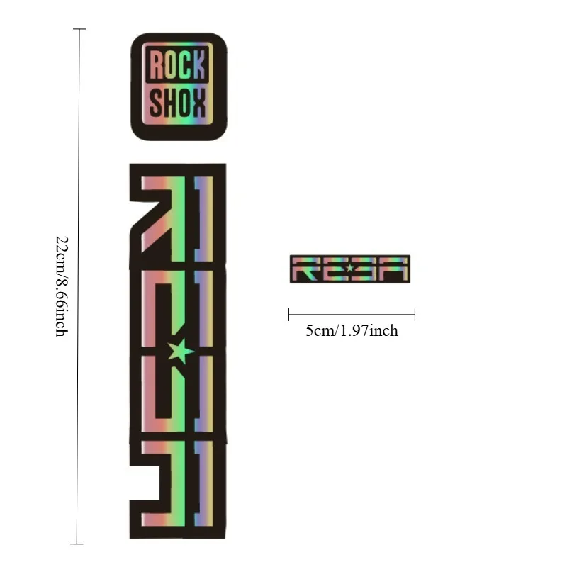 1Set RockShox Reba MTB Fork Decals, 2D Flat Waterproof Vinyl Stickers, Multiple Colors for Mountain Bike Front Fork Decor
