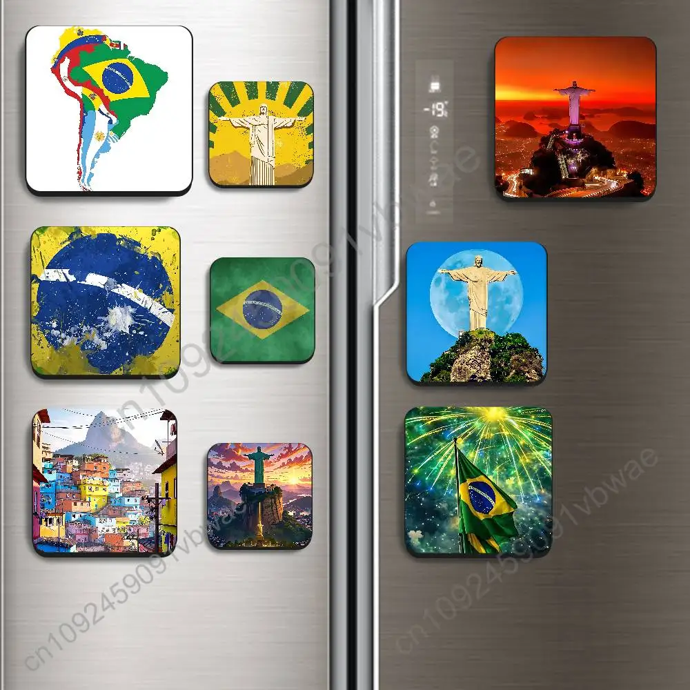 Art scenery of the Brazilian flag Best-Selling Strong Magnetic Fridge Magnets Adhesive to Metal Surfaces Leaves No Residue