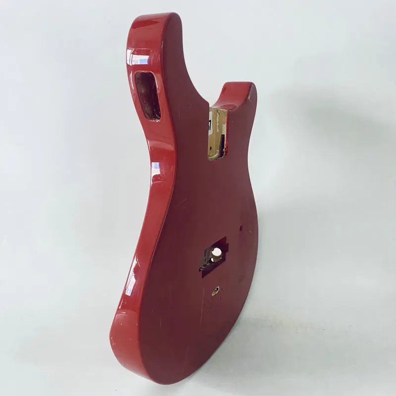 AB267 Red Color Bolt-on Neck Unfinished Electric Guitar Body Humbucker Pickup String Through Body for DIY Replacement