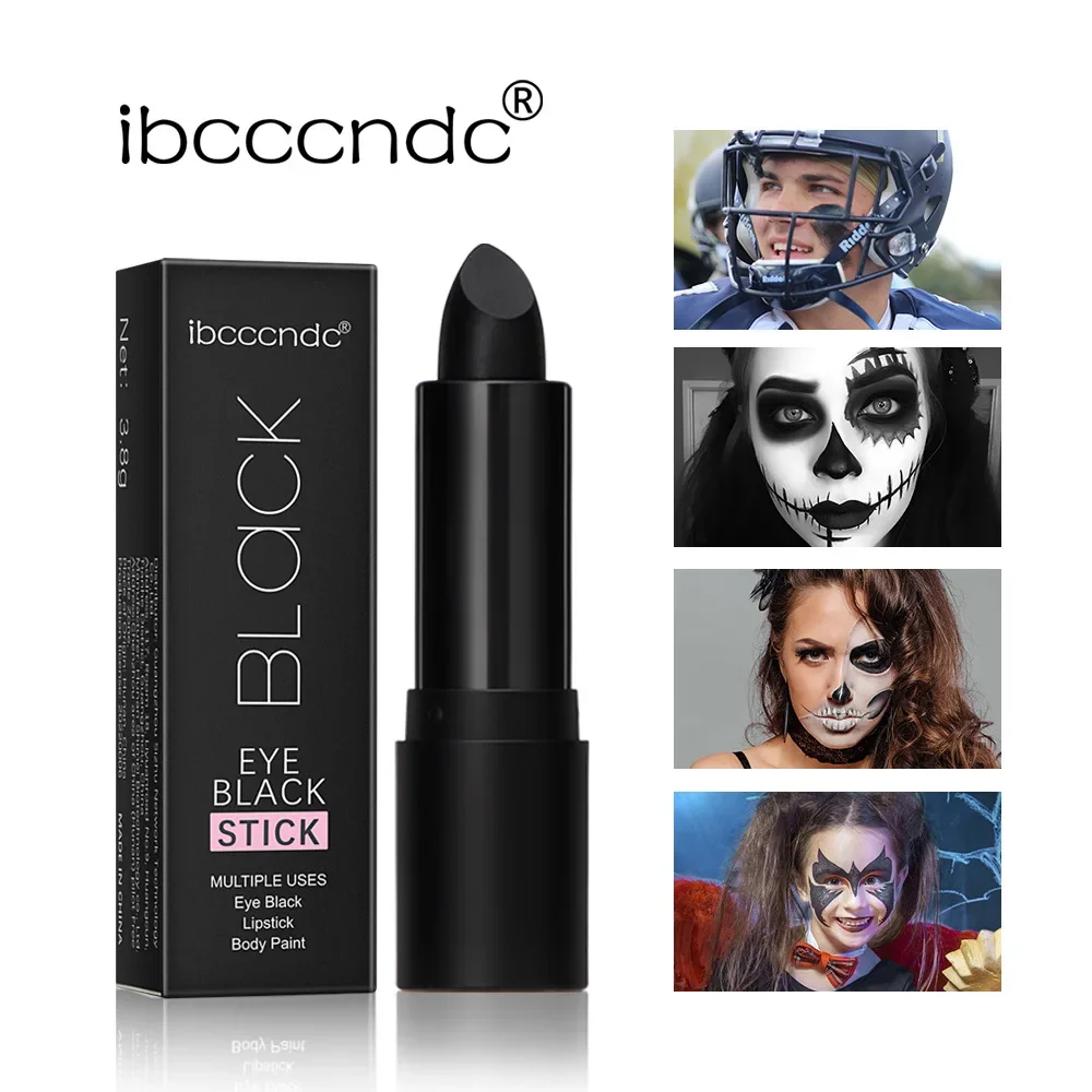 Bâton de peinture pour le visage et le corps aux yeux noirs, stylo de maquillage crème, sûr, léger, costume d'Halloween, fête sportive, étanche, non toxique