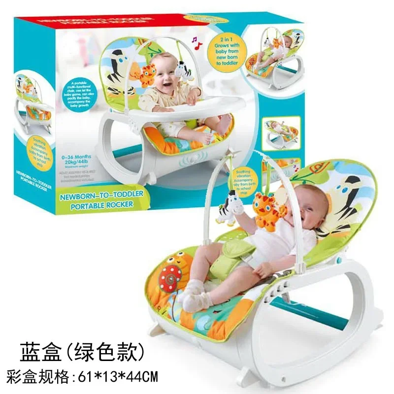 3-in-1 Multifunctional Baby Rocking Chair – Infant Swing, Bouncer Recliner, Dining Table Seat with Music for 0-6 Years Old