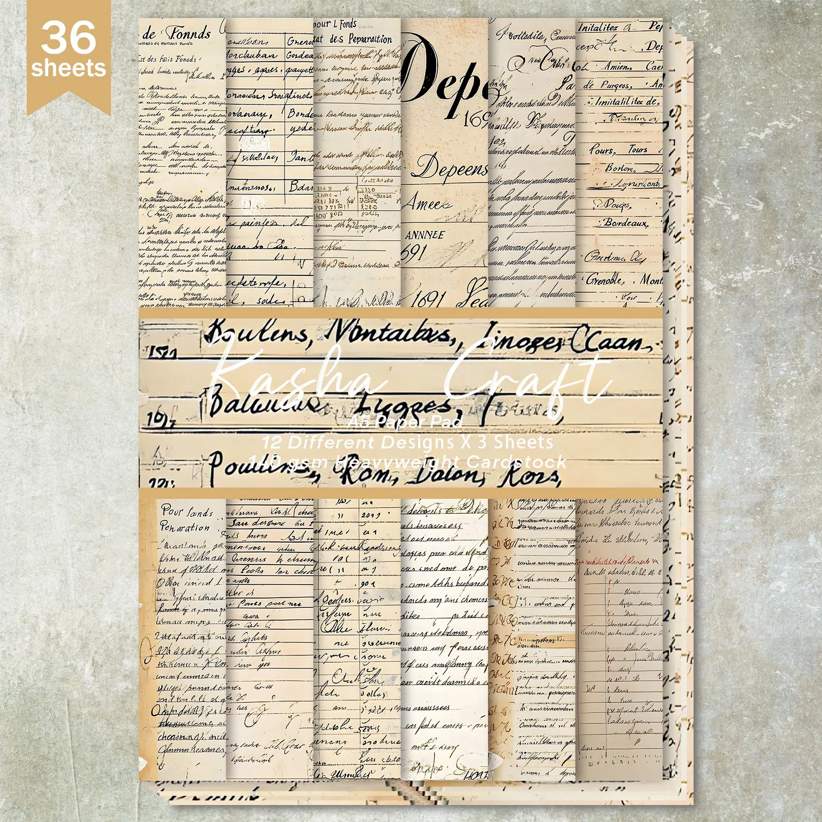 

36 листов формата А5 (рукописная английская бумага в американском стиле) для обрезки тонкой бумаги для дневника-пули, мусорного журнала, фона поздравительной открытки