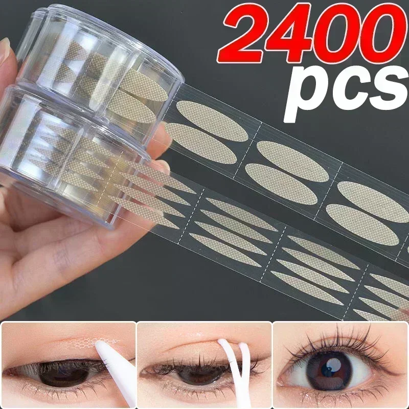 Self-adhesive Double Eyelid Tape Sticker Invisible Lace Mesh Eyelid Paste Natural Strips Olive-shaped Eye Lift Makeup Tools