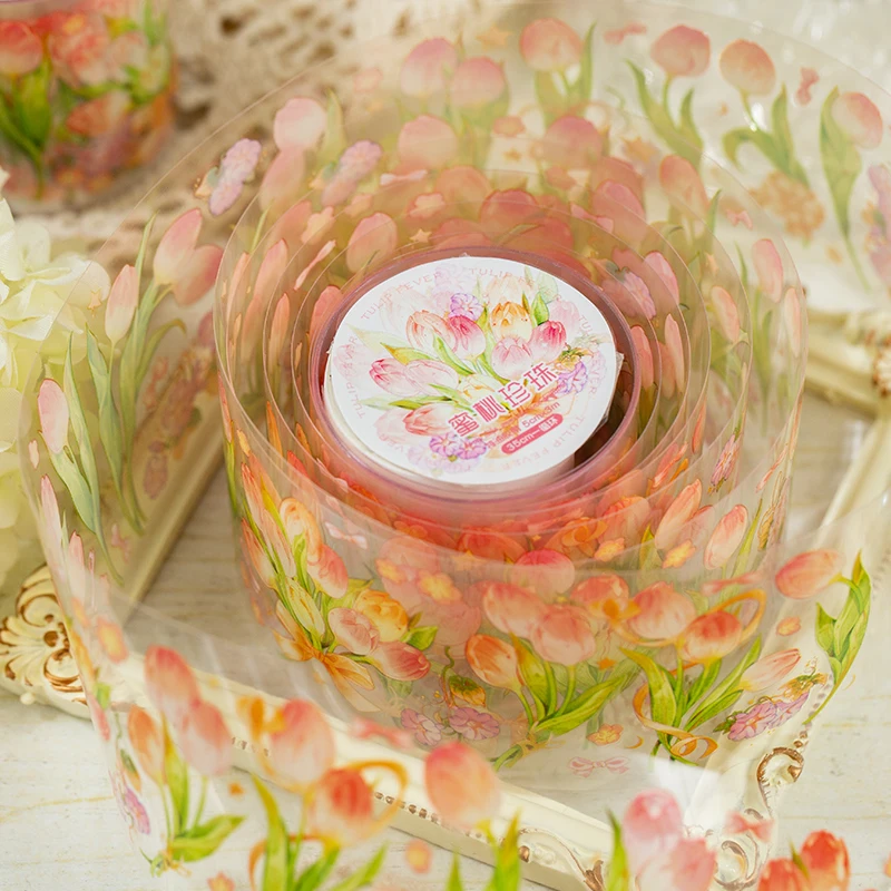 4pcs/Lot Tulip Fantasy Tape Decorative Sticker