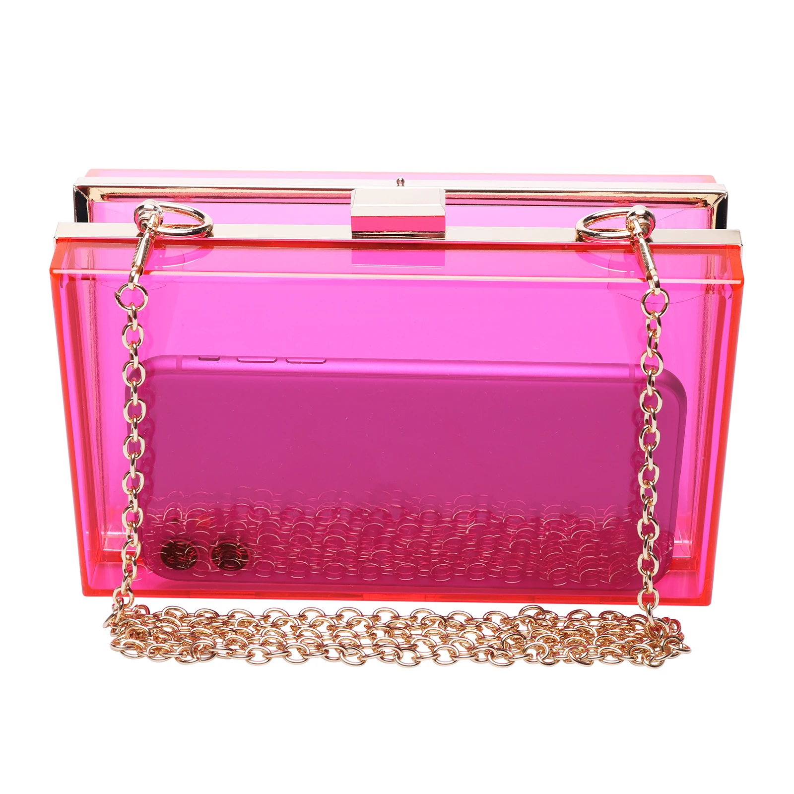 Women Acrylic Transparent Gold star Evening Bags Purses Clutch Vintage Banquet Handbag