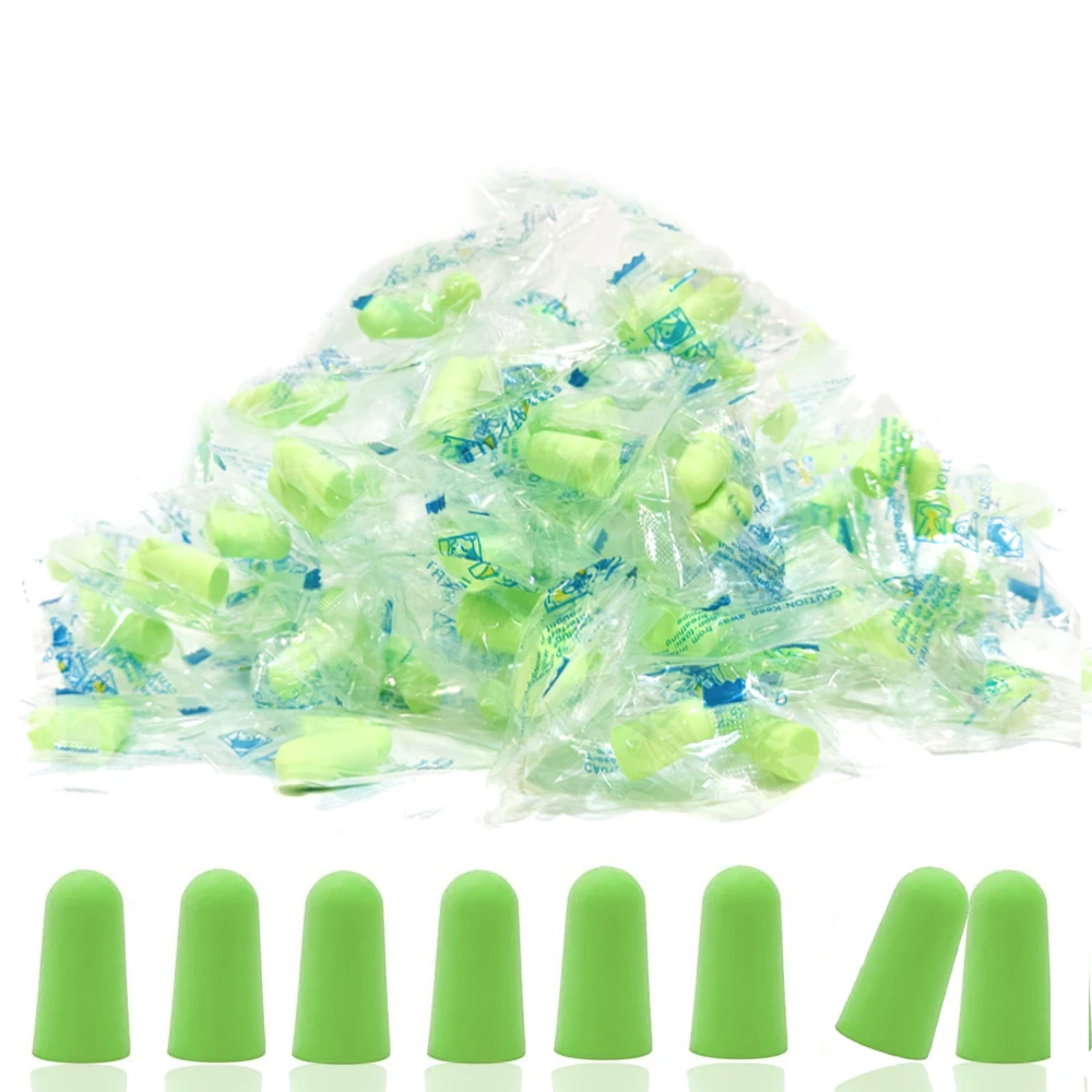 20Pairs Foam Earplugs Green Disposable Noise Reduction Ear Plugs Hearing Protection Bulk Ear Plugs Shooting Range Work Travel