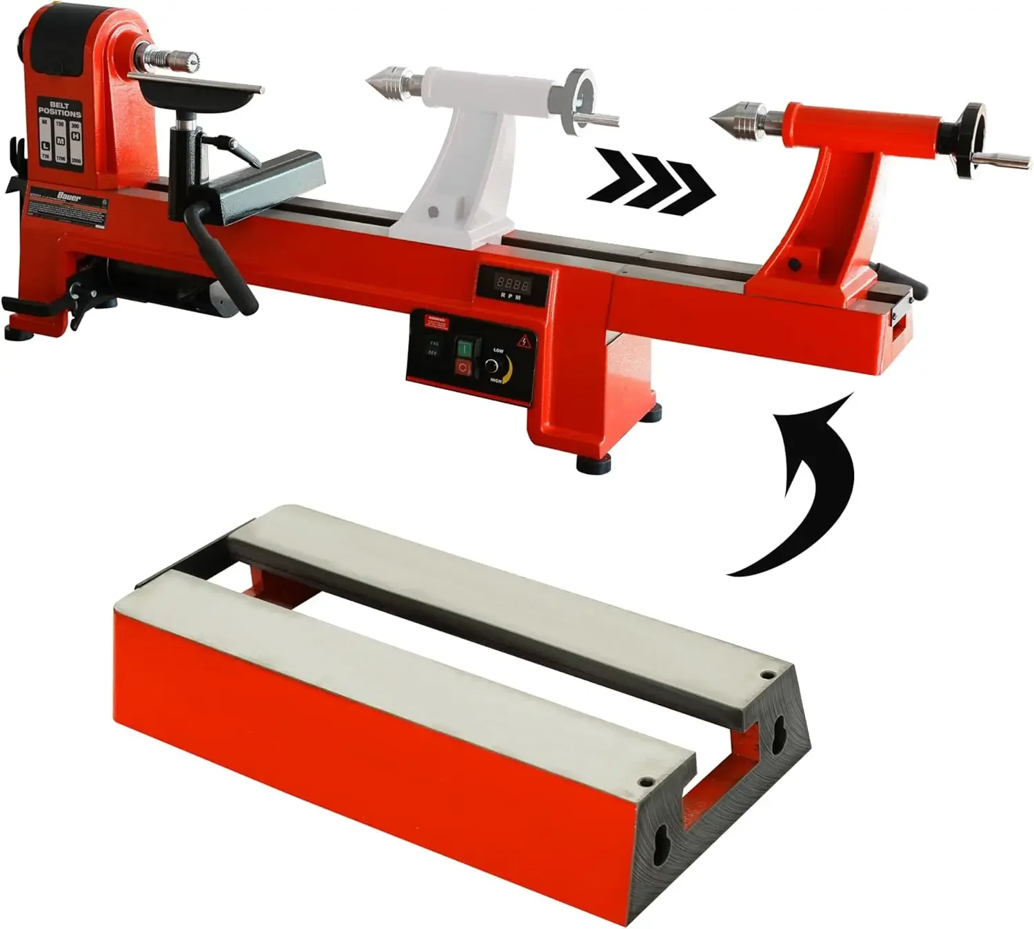 

Extension Bed 305mm (12 inch) for Woodturning Lathe, Compatible with Harbor Freight Central Machinery BAUER 14 x 20 in. Wood Mid