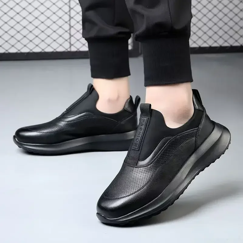 Men Platform Sneakers Autumn New Vulcanized Shoes Men Casual Slip-on Running Shoes Breathable Soft Soles Thick Sole Sports Shoe