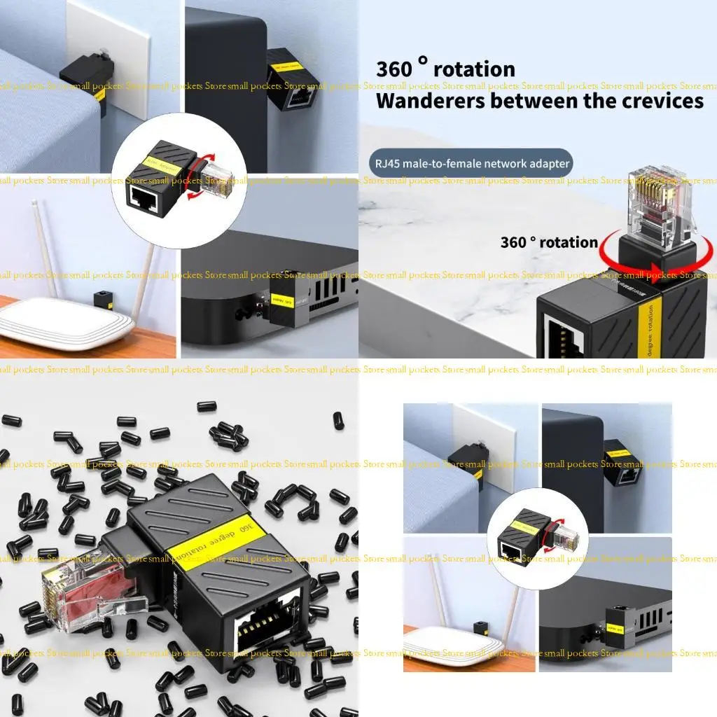 

R1WD 90Degree RJ45 Couplers High Speed Ethernet Adapters RJ45 Male to Female Adapter