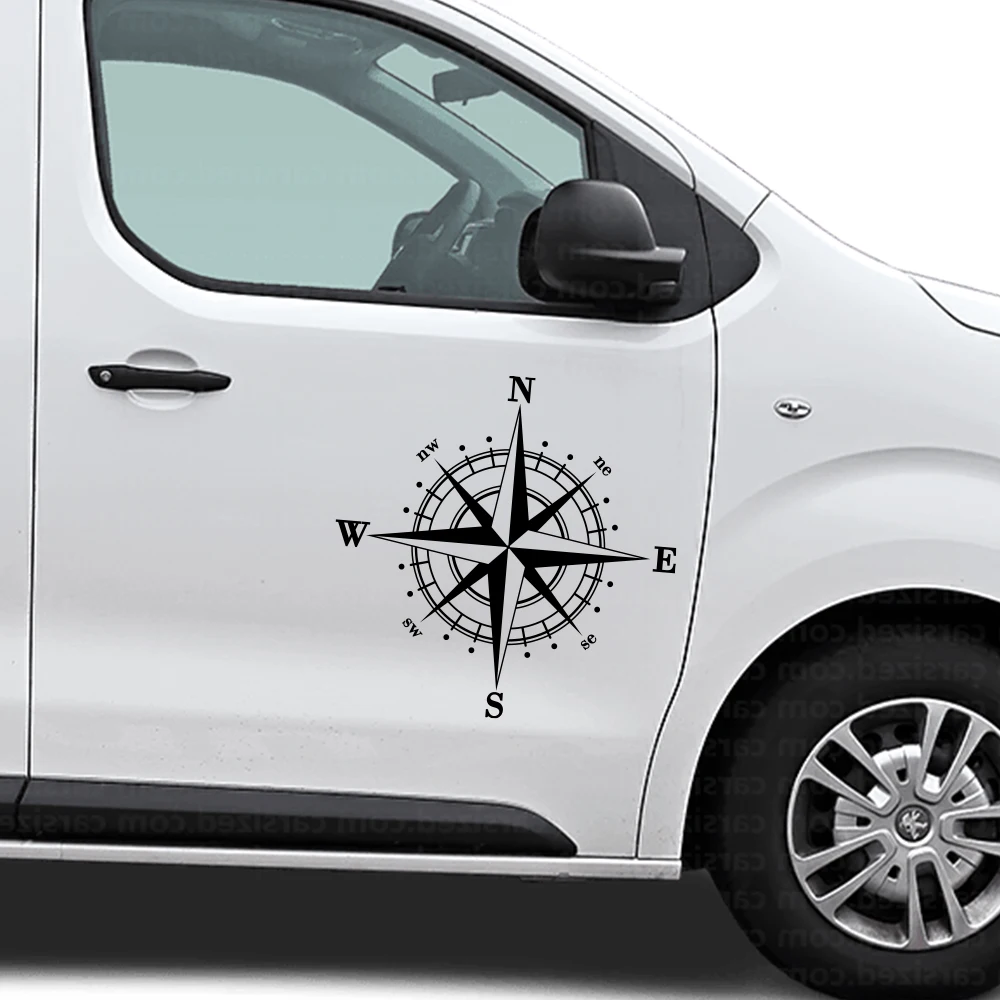 Creative Compass Styling Decor Stickers for Car Camper Van Bus Caravan Motorhome SUV Pickup Cargo Caravan Vinyl Camping Decals