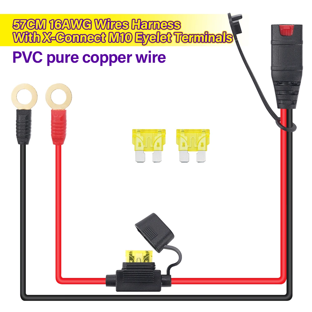 1pc Wire Harness Compatible with NOCO GC008 X-Connect, M10 (3/8in) XL Eyelet Terminal Connector Accessories