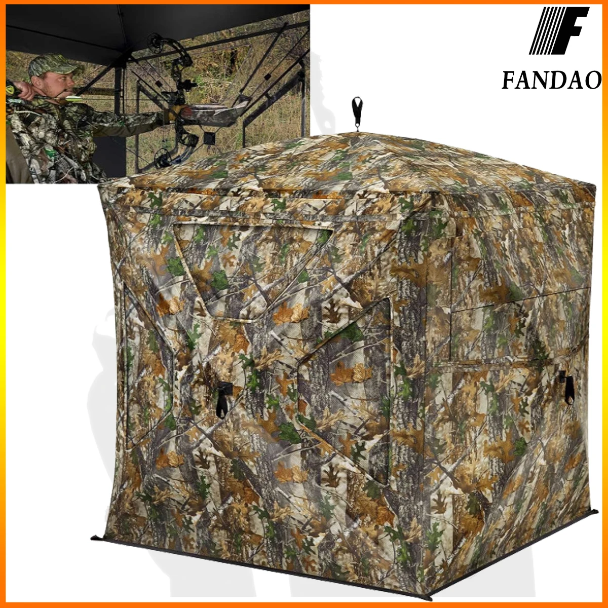 

Hunting Blind 270°See Through 2-3 Person Pop Up Ground Blind 300D Portable Resilient Hunting Tent with Carr Bag for Deer Hunting