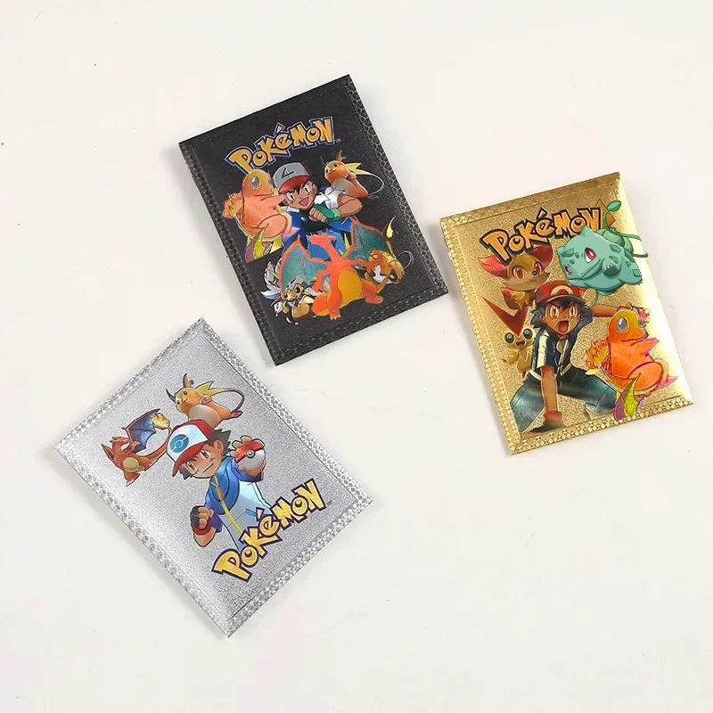 2024 New Box 10Pcs Pokemon Cards Colorful 3D Gold Foil Vmax Vstar V Silver Energy Card Charizard Pikachu Rare Series Battle Card