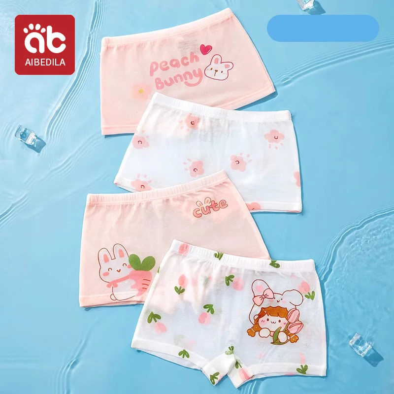4Pcs/lot Kids Panties 11 Collections Chirdren's Underwear Lovely Girls Briefs Floral Grid Cute Pants Baby Modal Dots Underpants