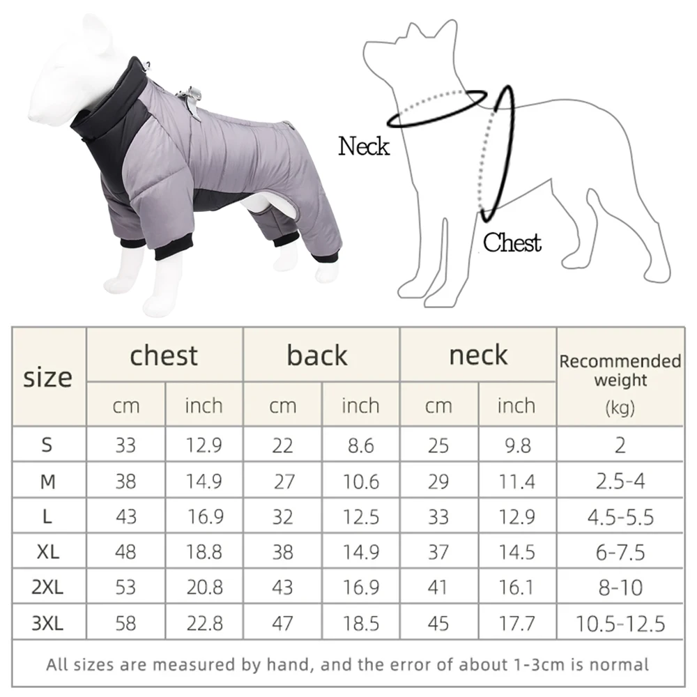 Winter Dog Clothes Waterproof Puppy Coat For Small Medium Dogs Cats Jumpsuit Reflective Chihuahua Yorkshire Jacket Pet Costume