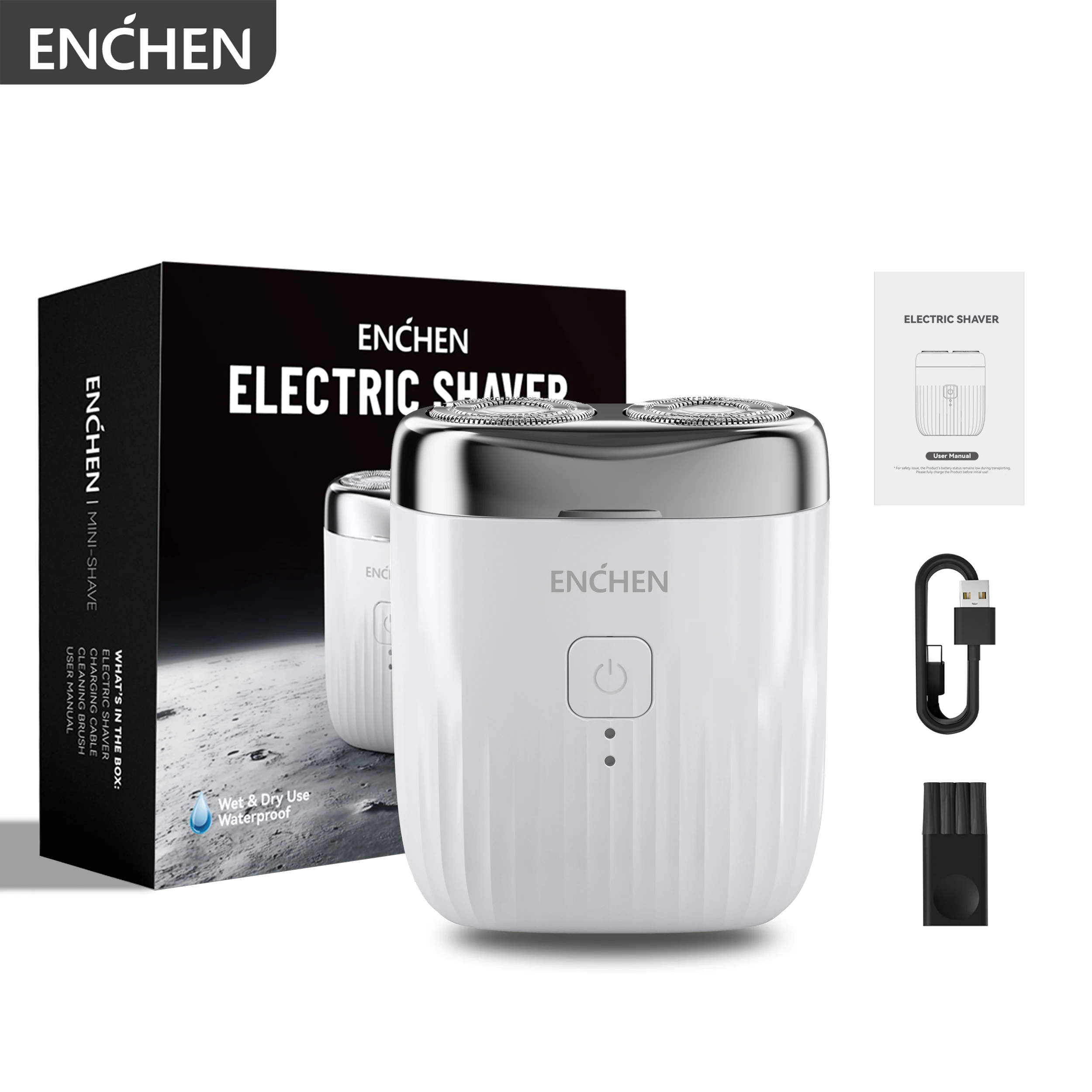 

ENCHEN Mini Pro Electric Shaver 2-Direction Flex Heads 100% Waterproof Type-C 1 Hour For Charging With Magnetic Cutter Head