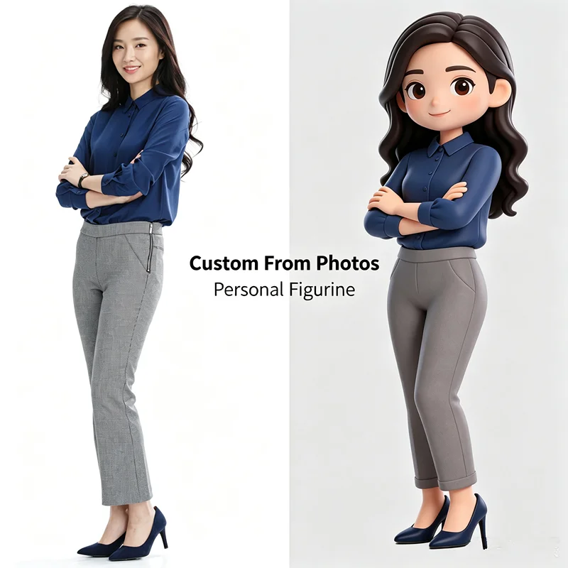 Personalized 3D Printed Cute Q Version Figure, Custom Full Color Handmade Figurine Based on Real Photo, Custom Portrait Mini Sta