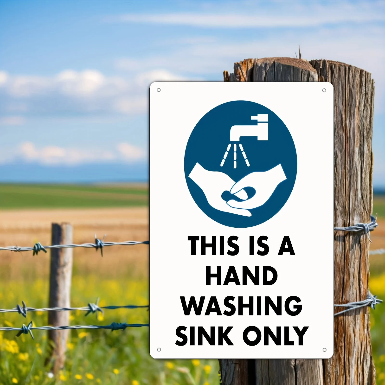 2D Flat, 1pc Solely Sink Sign - Heavy Metal Plate with 