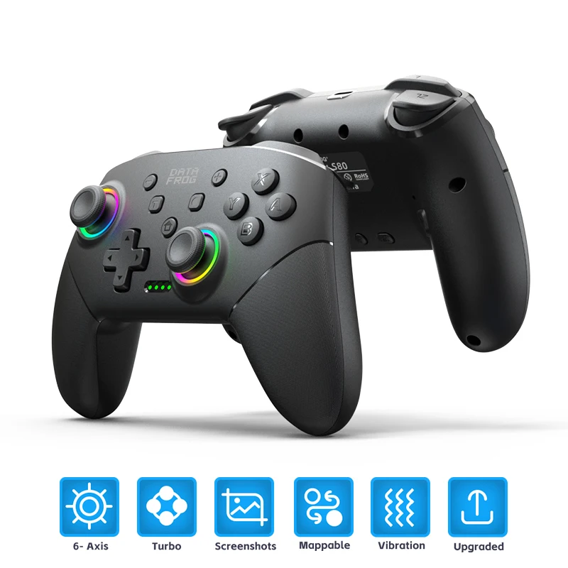 

S80 Elite Wireless Bluetooth Grip for Nintendo Switch/Switch lite/OLED/PC Wireless Remote Control Grip with Vibration Gamepad