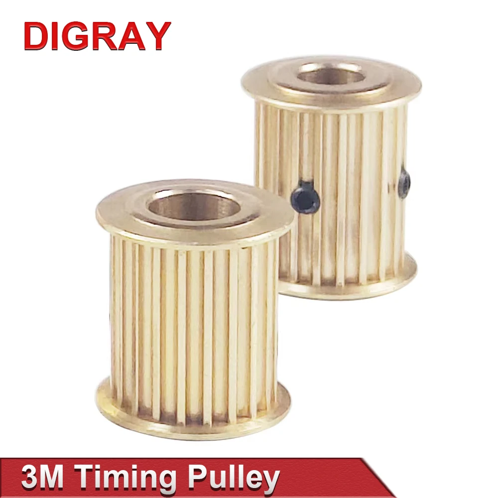 DIGRAY Copper Timing Pulley HTD 3M Gear Pulley Synchronous 20 38 Teeth Bore 8 10mm for DIY CO2 Laser Engraving Cutting Machine