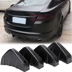 LAICY For Jaguar XF XE 2009-21 Rear Bumper Lip Diffuser Splitter Spoiler Shark Fins Car Auto Bumper Lip Anti-crash Carbon Fiber