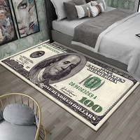 VIKAMA Bedroom Bed Dollar Rug Living Room End Table Mat Personality Porch Bay Window Mat Non-Slip Euro Pound Home Decor
