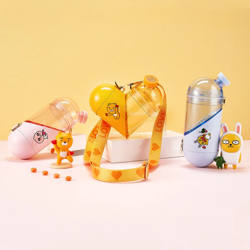 

Love Capsule Cup Cute Outdoor Portable Water Cup Summer Storage Cup Ins Trendy Cross Strap Creative