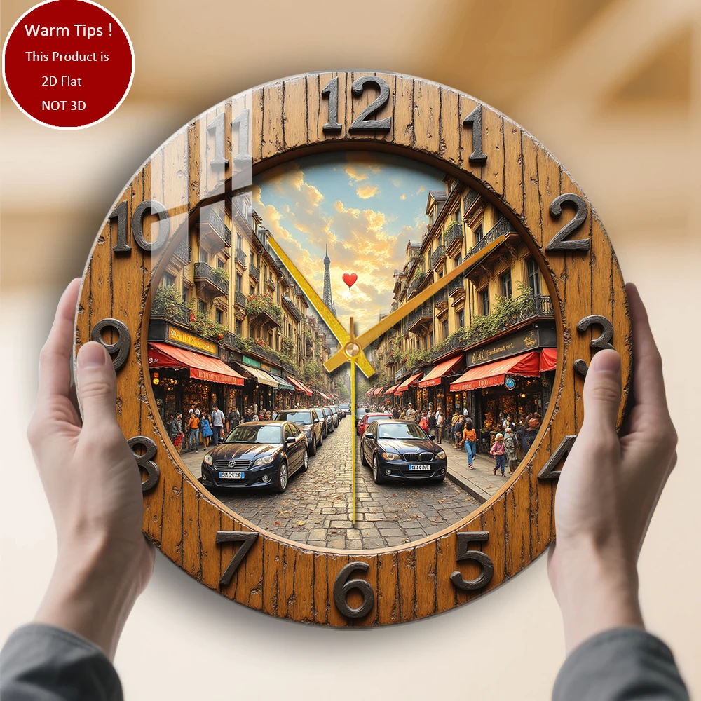 

Настенные часы из закаленного стекла Парижские уличные часы, подходящие для настенного декора или настольного дисплея в любом месте