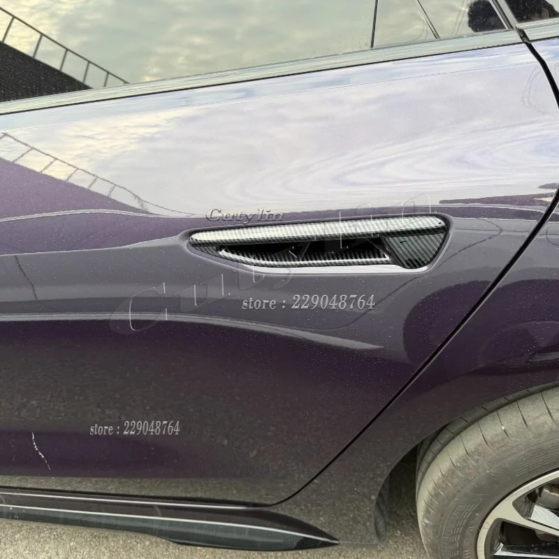 Für Audi A5L A6L Q5L Q6 S5 2025 2026 ABS Carbonfaser Schwarz Seitentürgriffabdeckung Zierleiste Türgriffaufkleber Formteil Auto-Styling