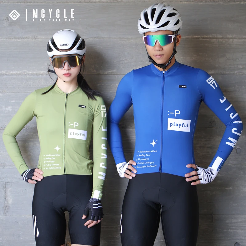 Mcycle High Quality Cycling Clothing Sportswear Moisture Wicking Winter Bike Bicycle Jerseys Long Sleeve Cycling Jersey Men