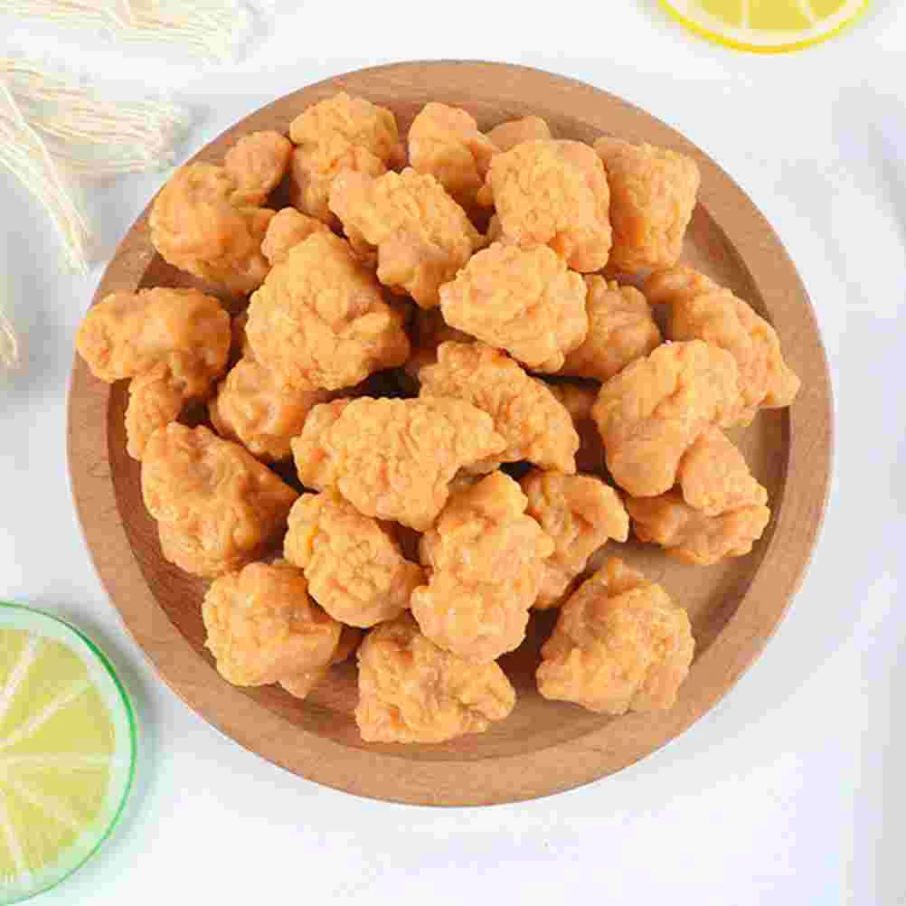 10 Pcs Fake Food Simulation Child Decor Fried Nuggets Model Pvc Realistic Roasted